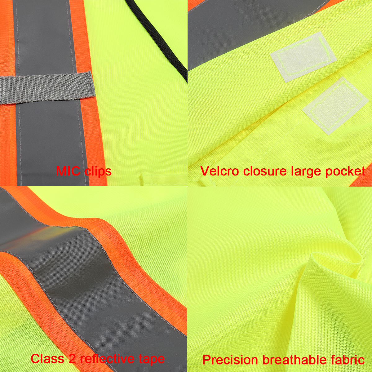 Velcro closure and large pocket custom safety vest
