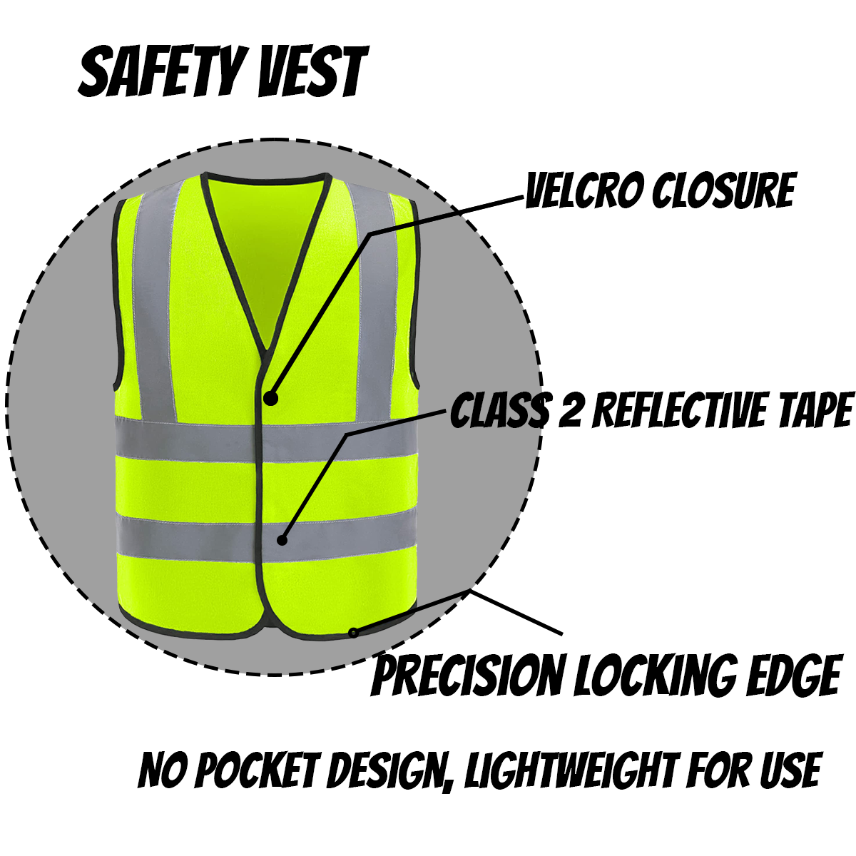NO POCKET CUSTOM CLASS 2 REFLECTIVE WORKWEAR SAFETY VEST