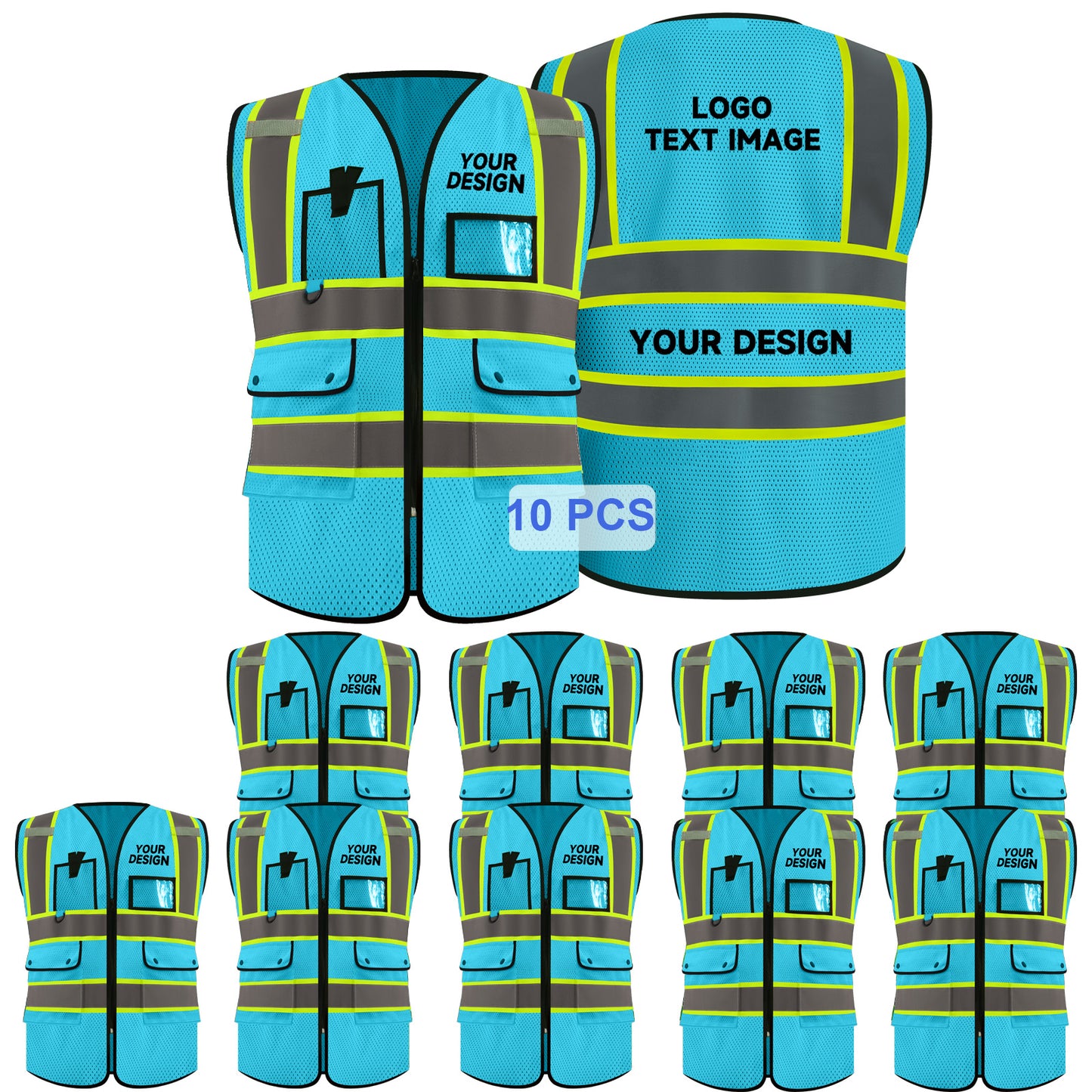 safety vest with name tag hi vis vests custom blue vest for work