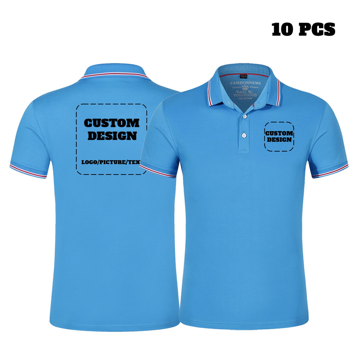 custom logo shirt 10 pcs