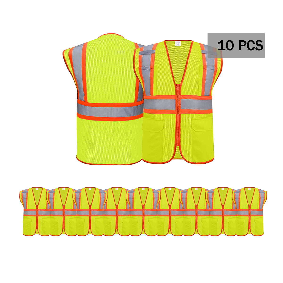 10 pcs custom reflective vest