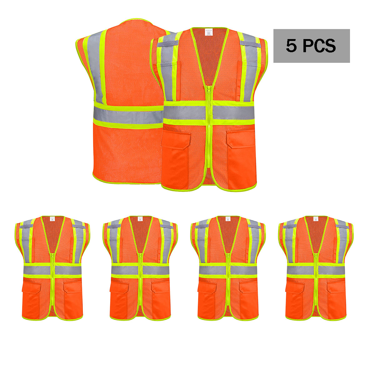 5pcs safety vest custom orange