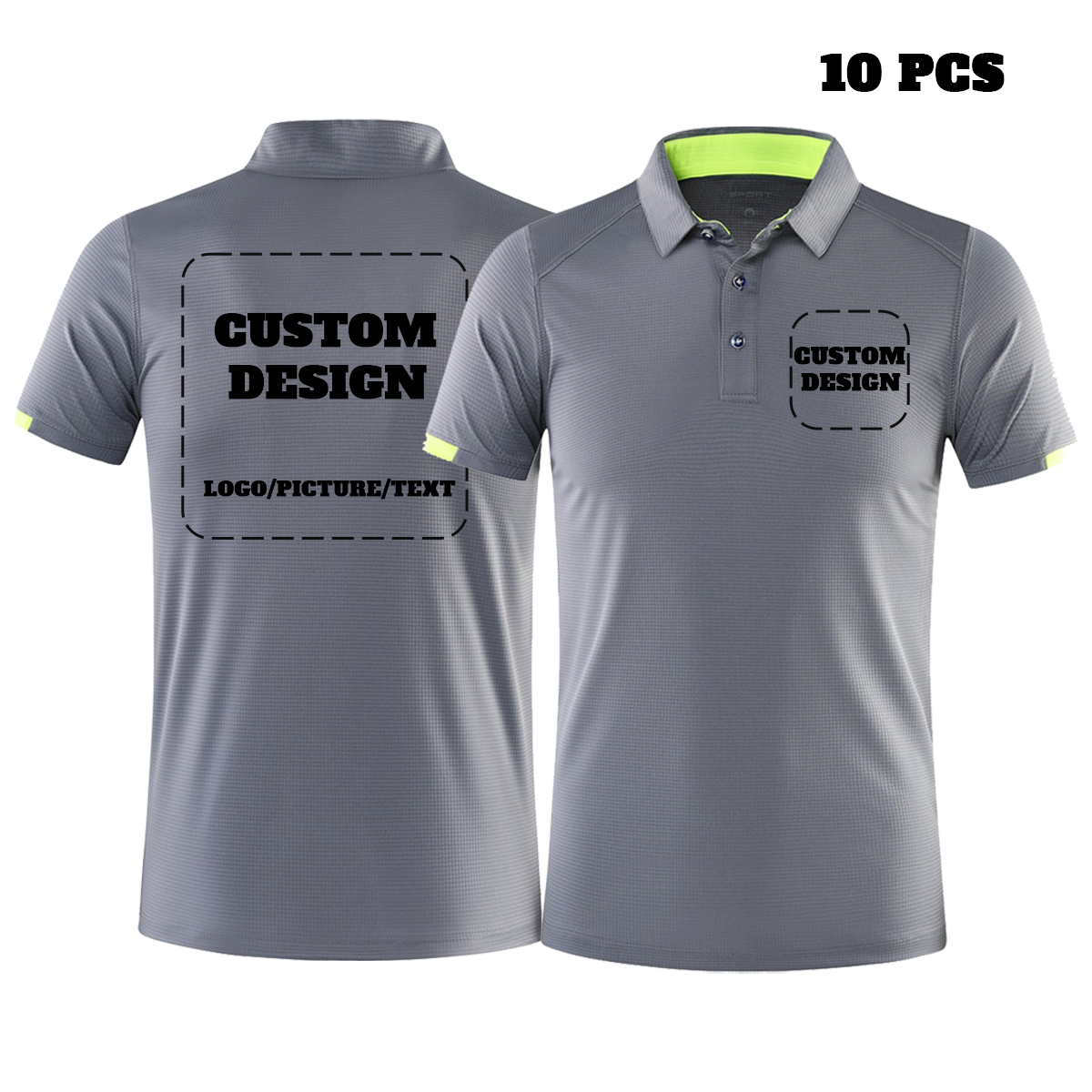 grey custom polo shirt