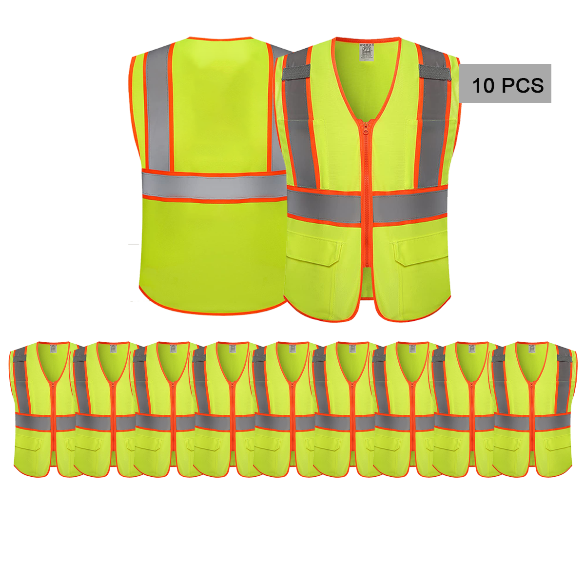 10pack safety vest custom yellow