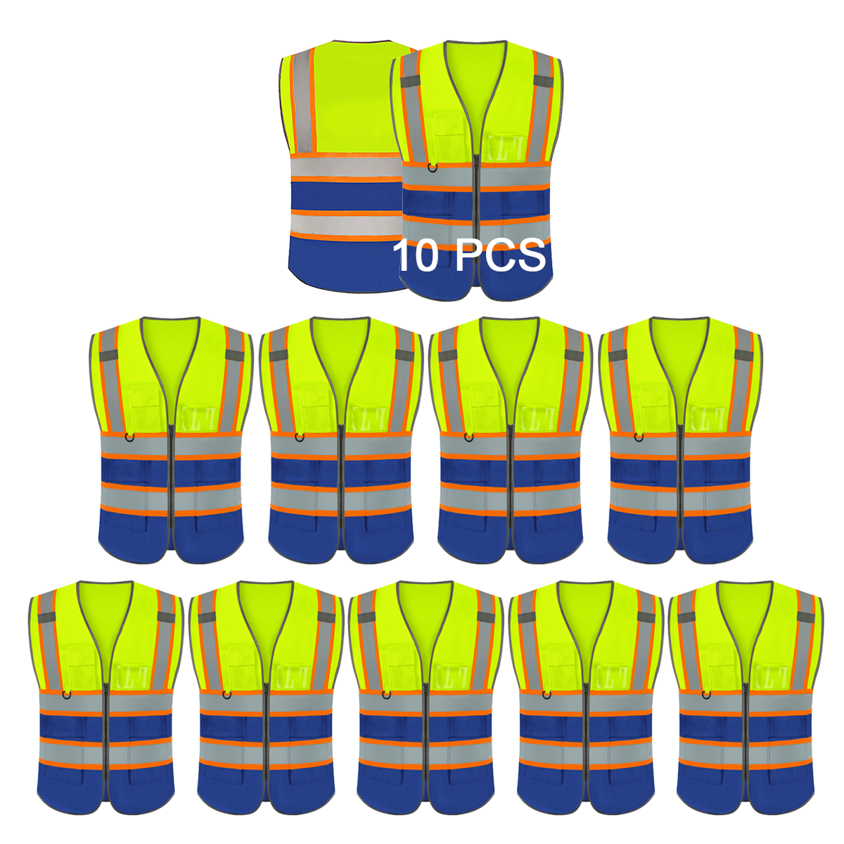 10PCS bulk vest high visibility vest custom
