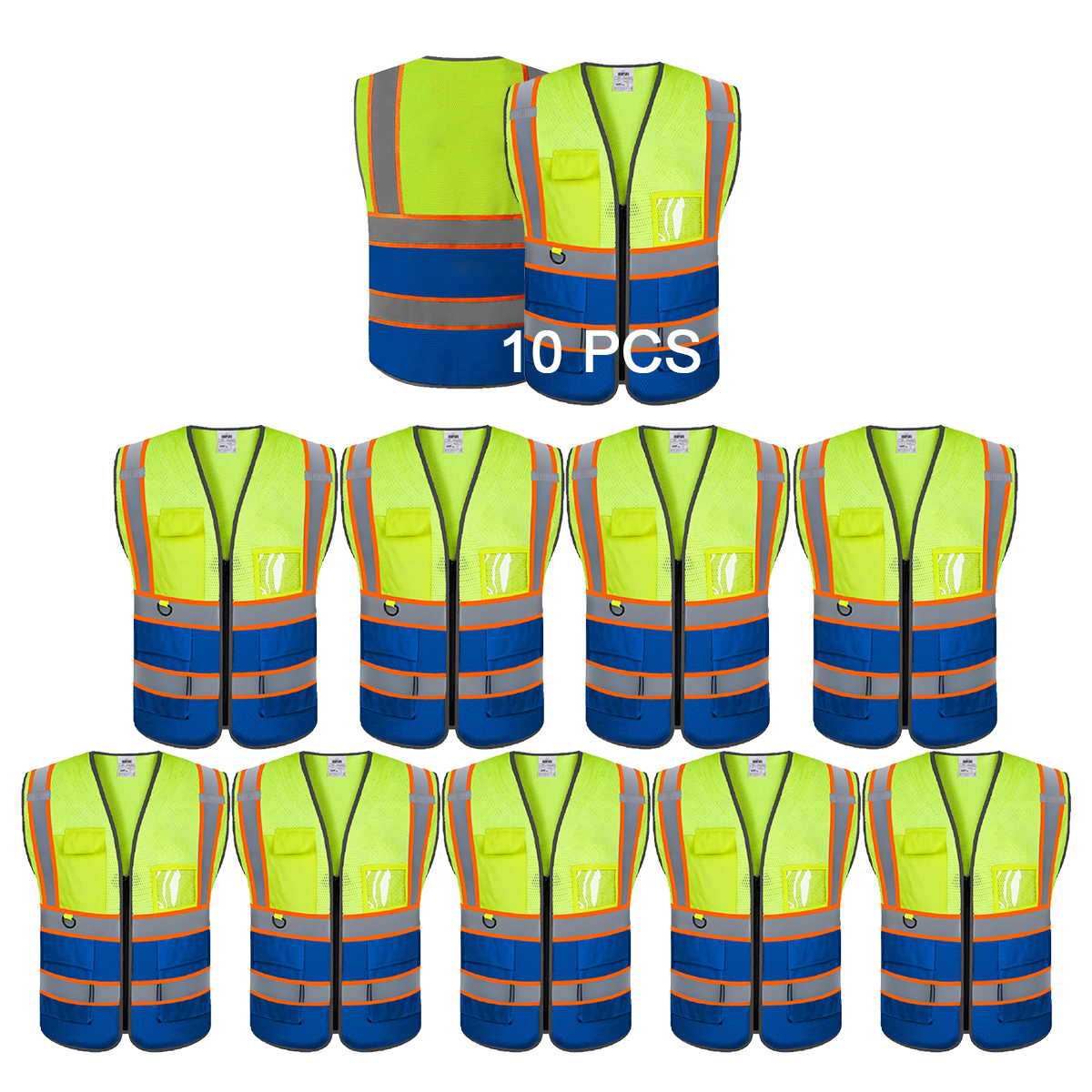 10 pack custom reflective vest