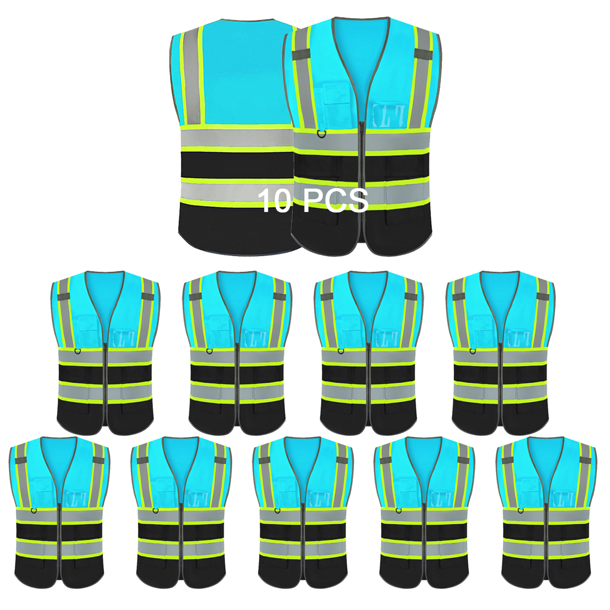 blue and black high visibility vest custom