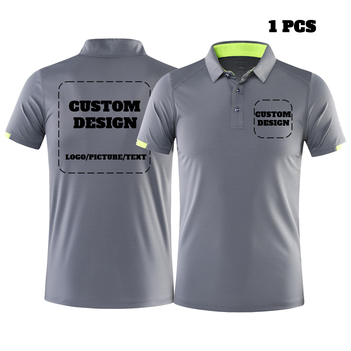 custom polo shirt gray