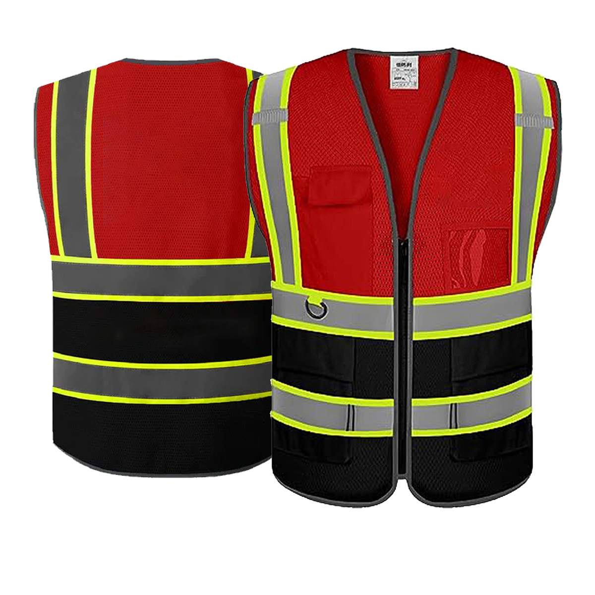 red and black hi vis vest custom