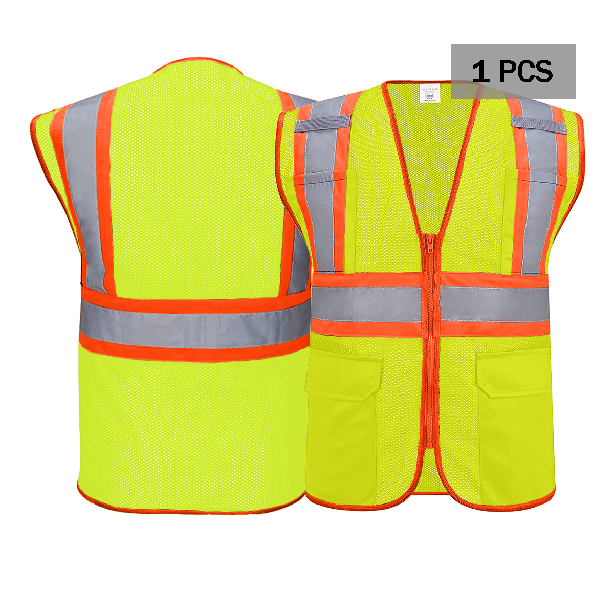 custom yellow safety vest mesh