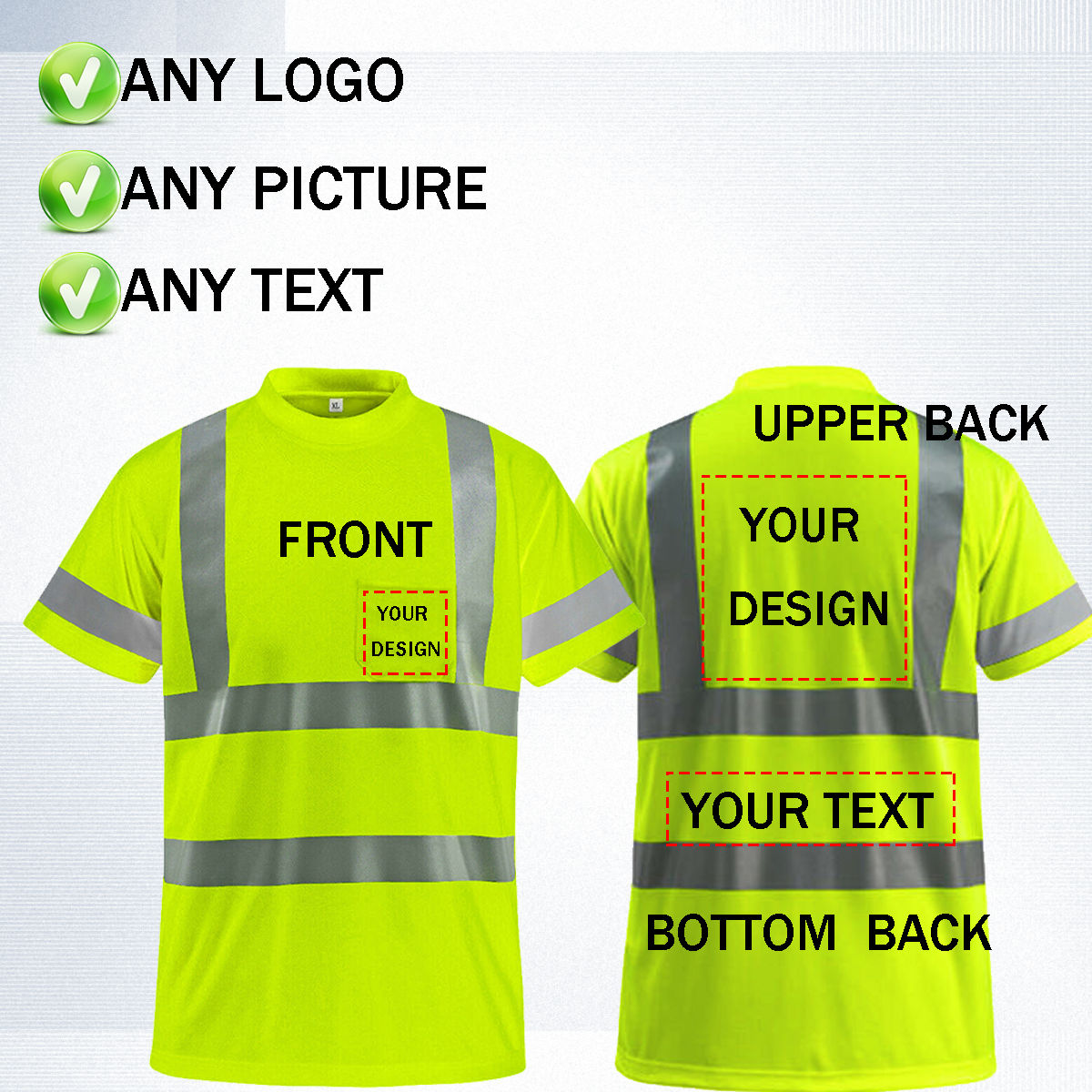 custom your reflective safety shirt