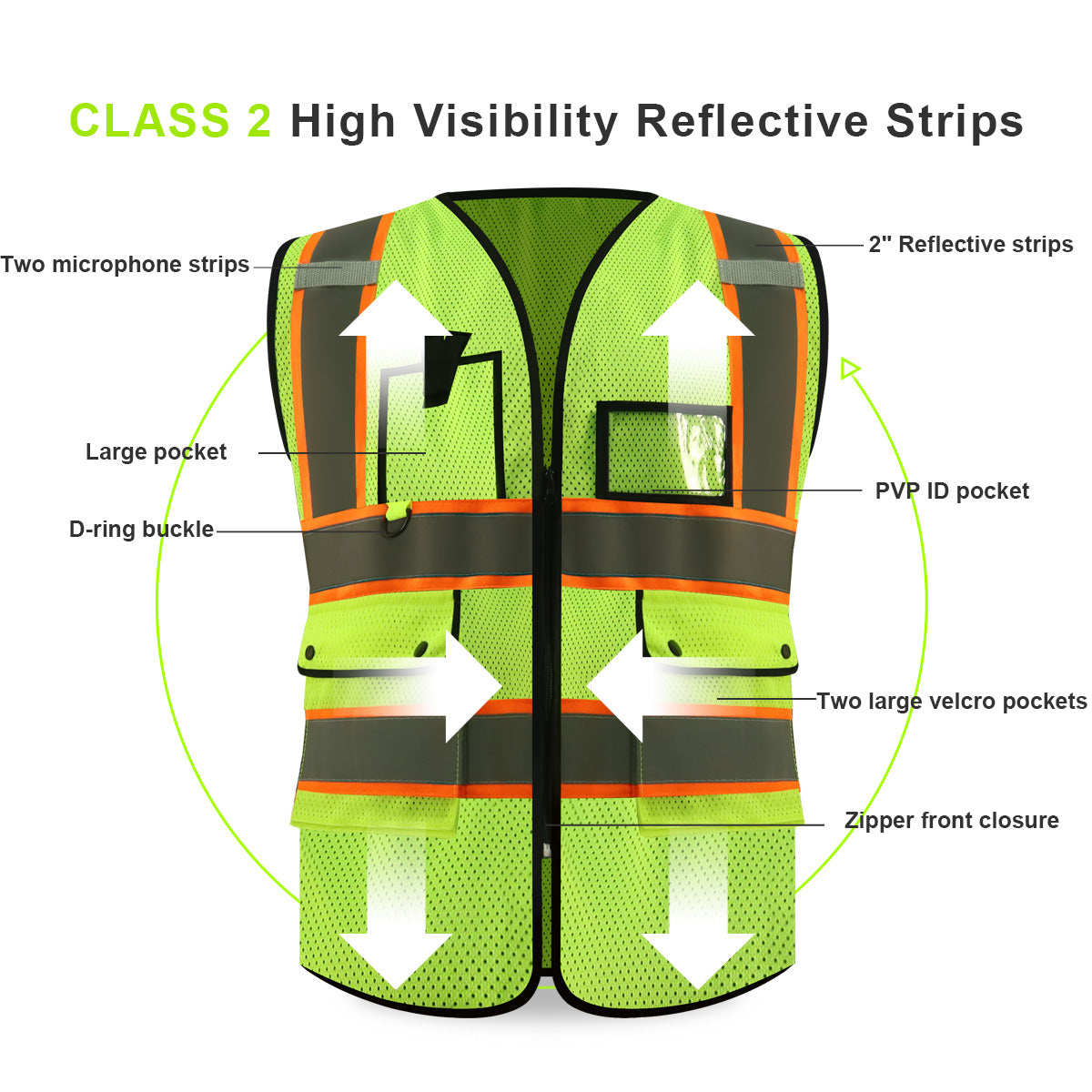 construction vest custom high visibility vests with logo custom high visibility with multifunctional pockets