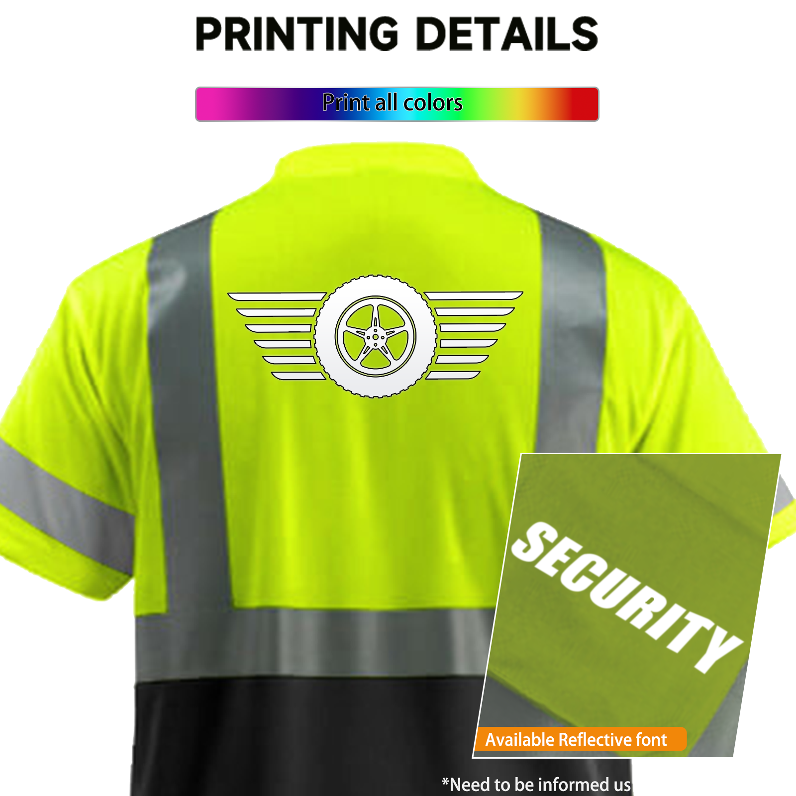 class 3 safety shirt reflective custom