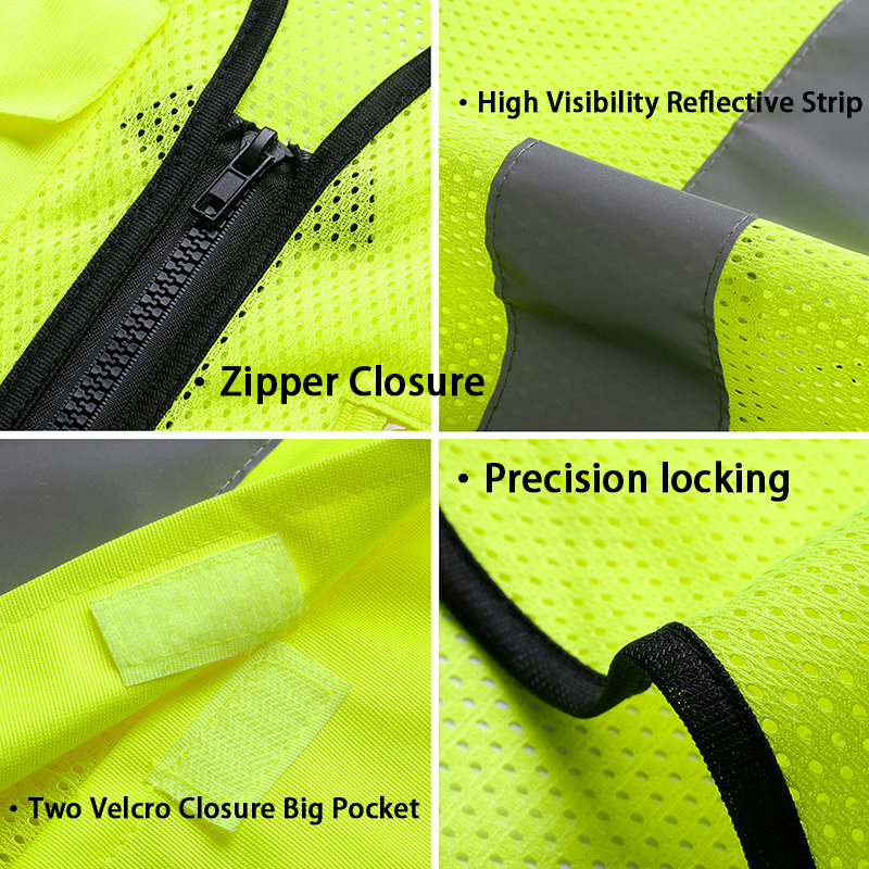 High Visibility Reflective custom safety vest detail