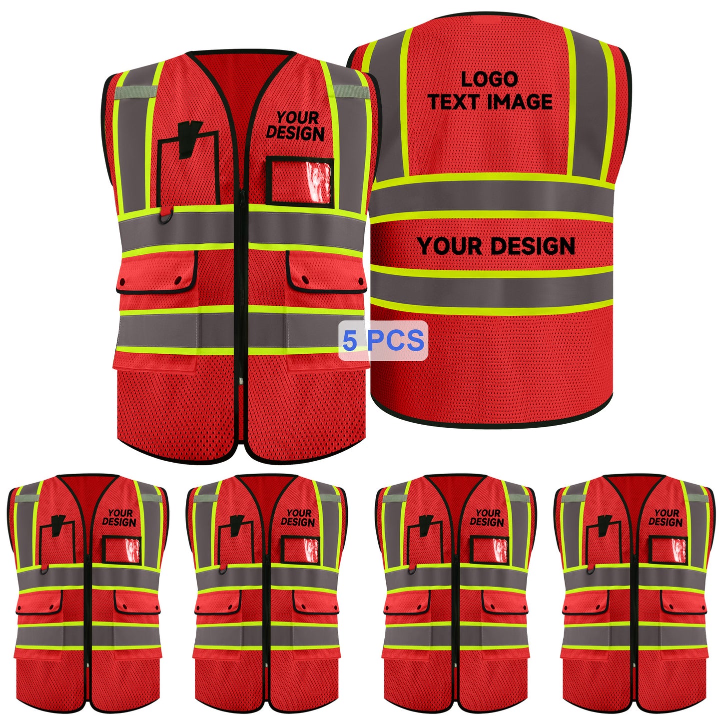 personalized reflective vest customized safety vests security vest with logo for man woman