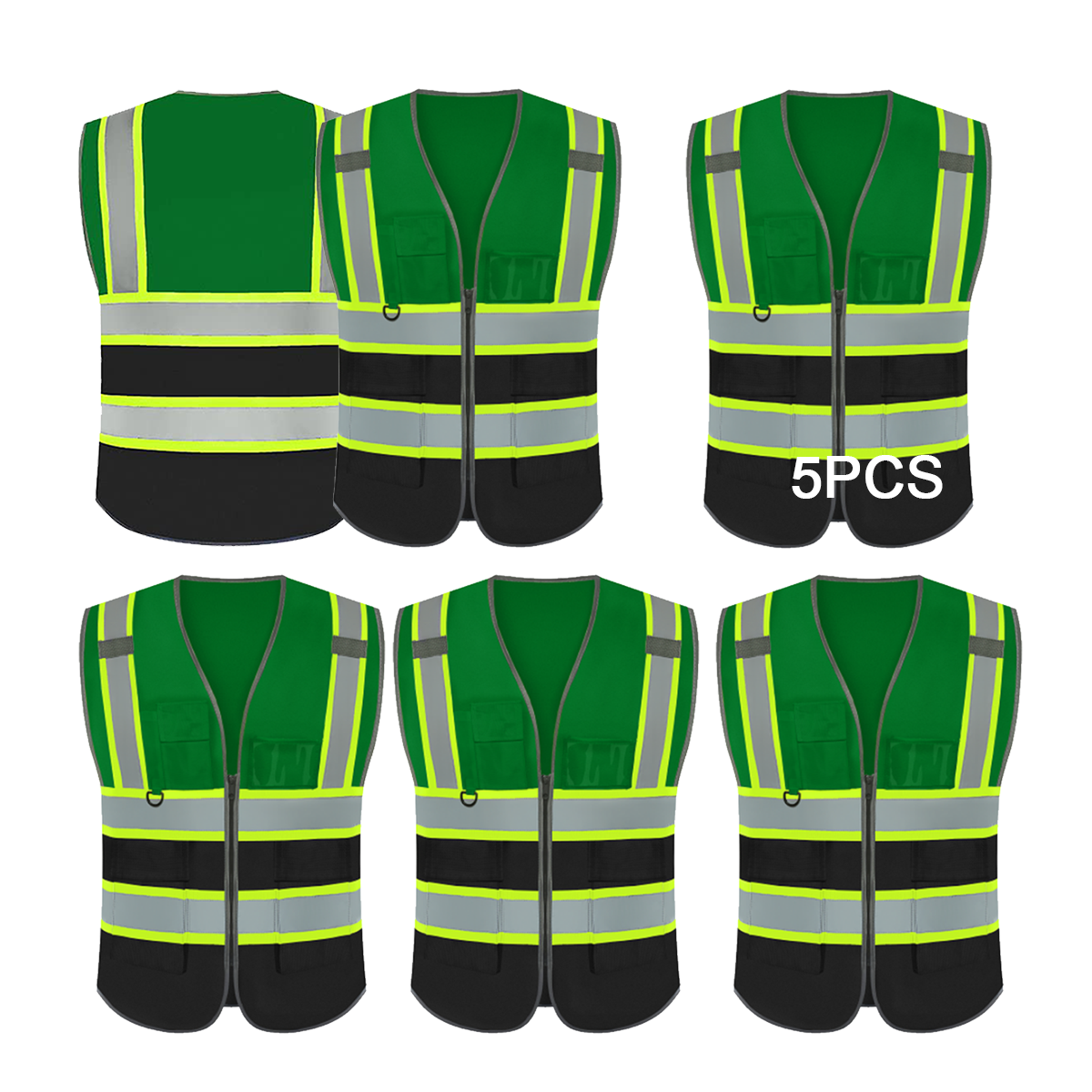 green and black reflective vest custom