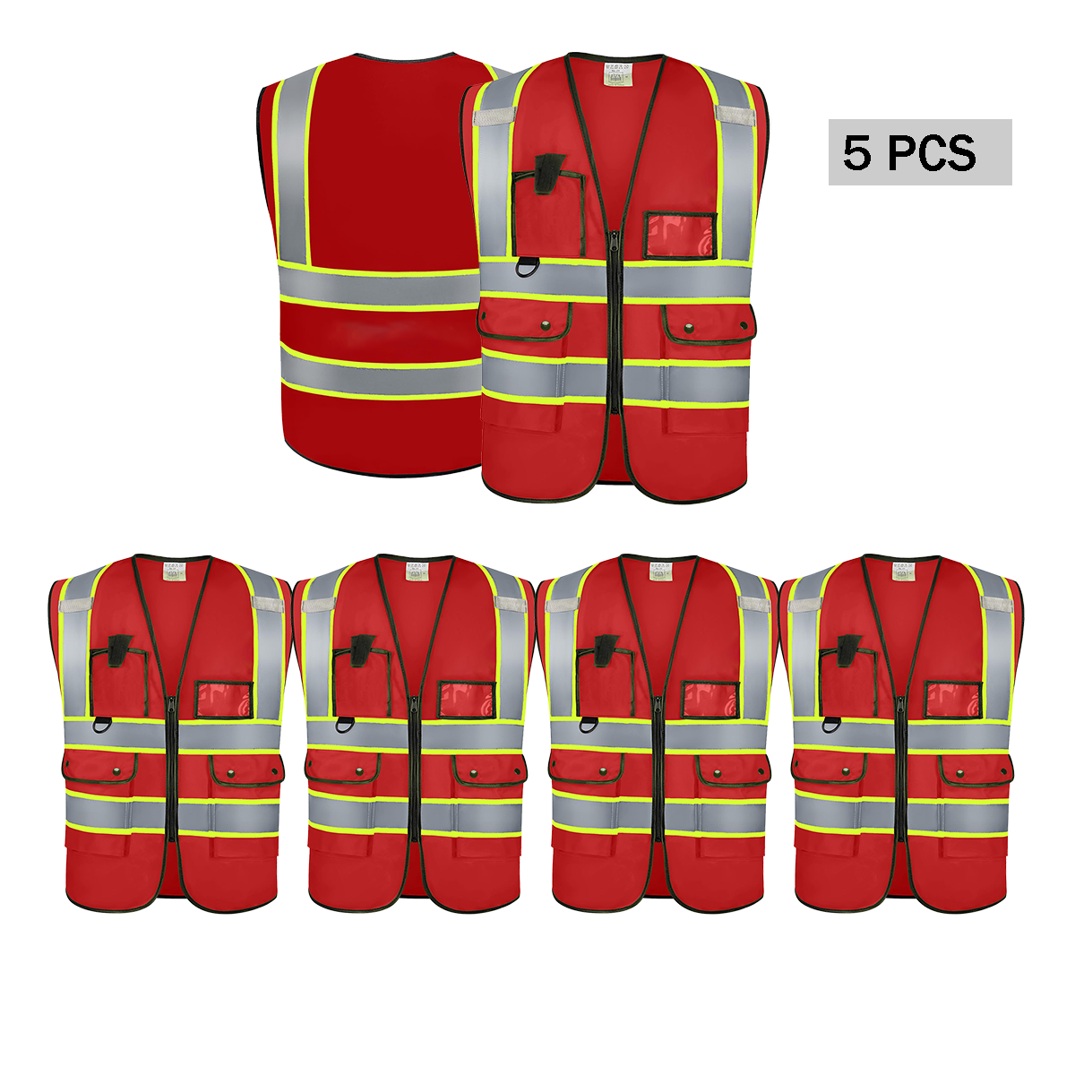 red custom vest 5pcs