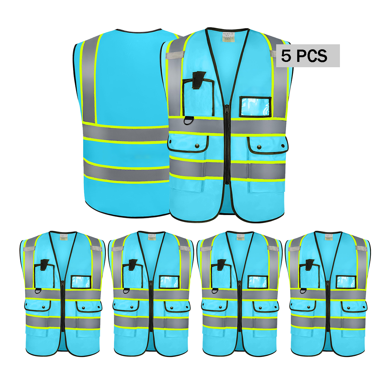 5pcs blue custom safety vest