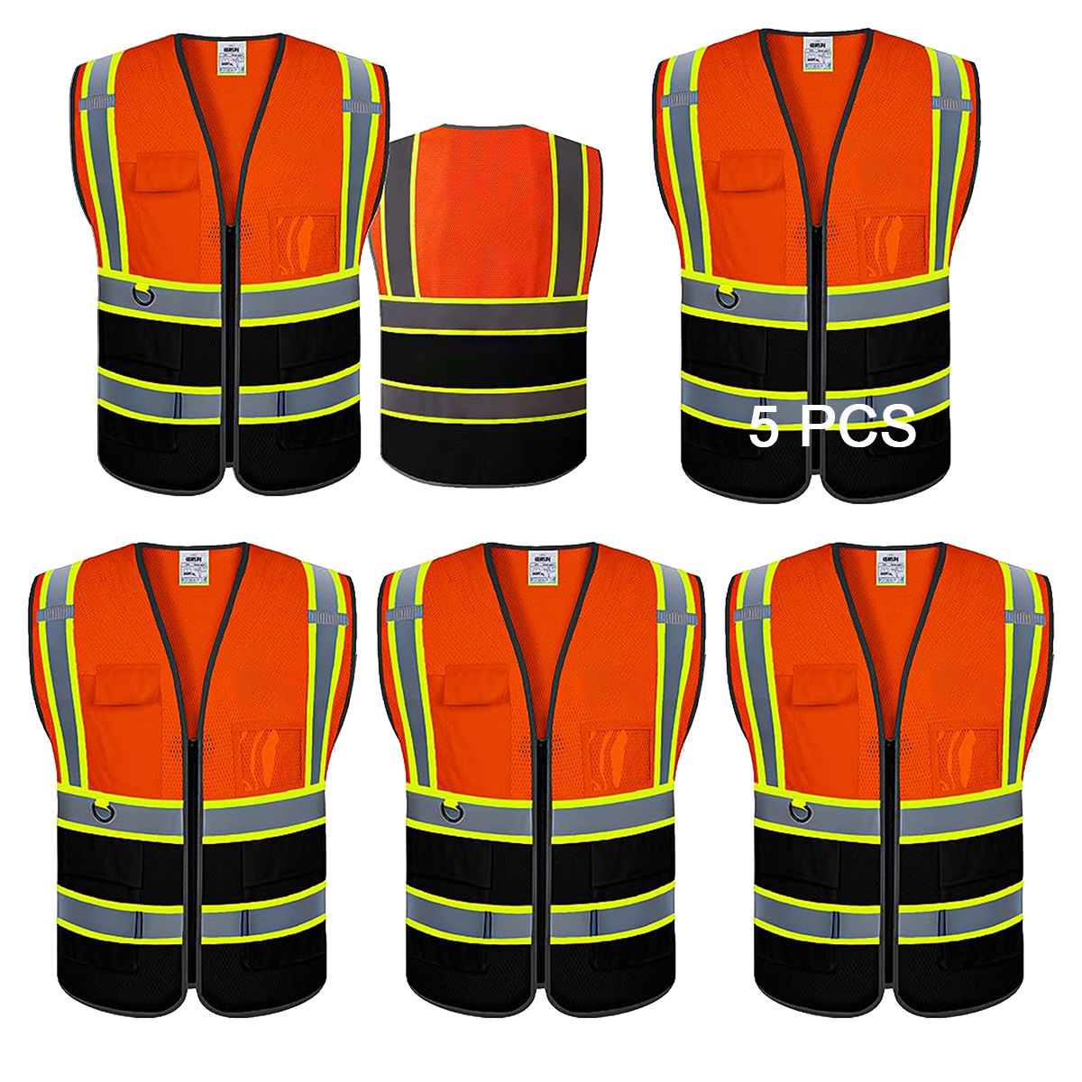 bluk orange and black with yellow edging vest custom