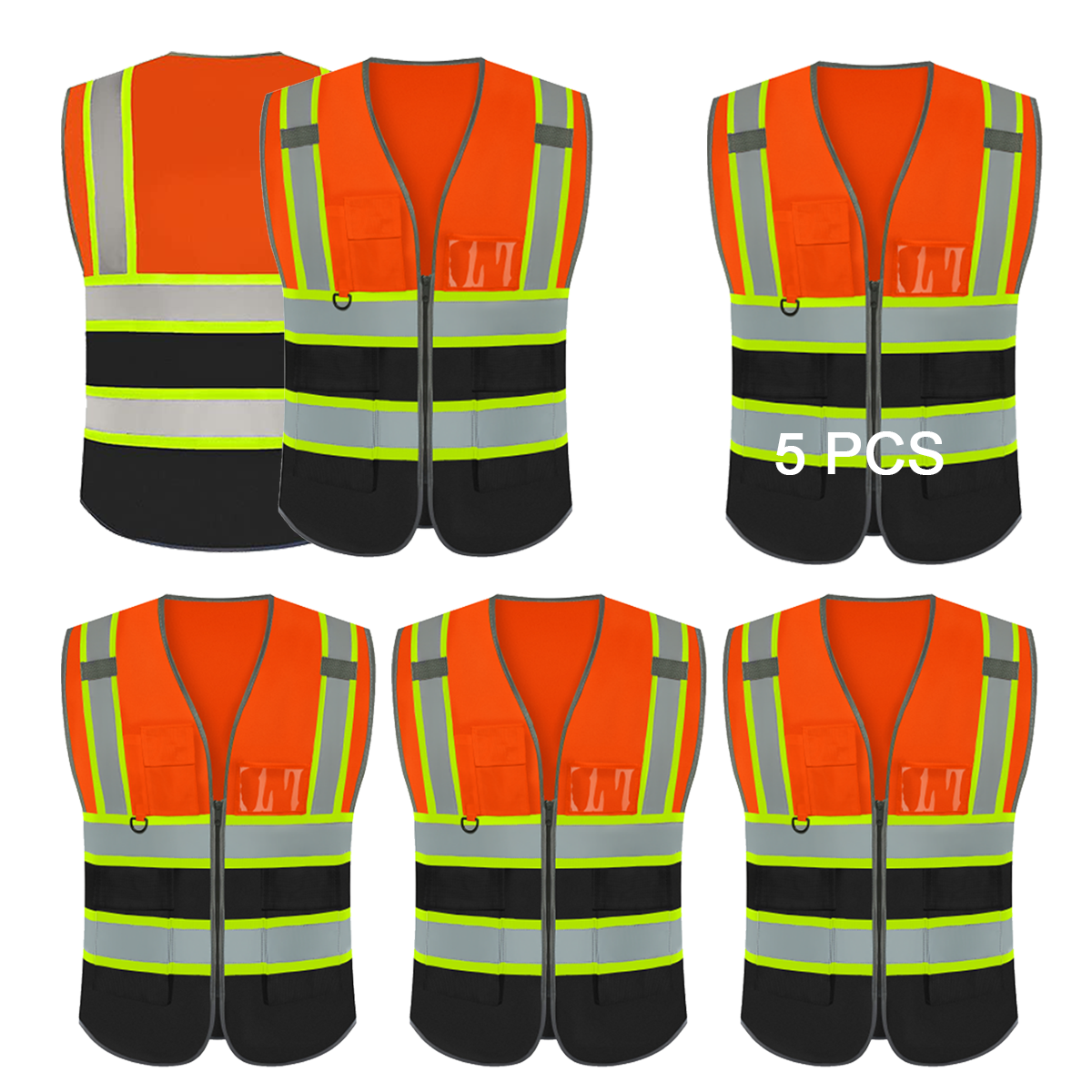 orange and black vest custom reflective safety vest