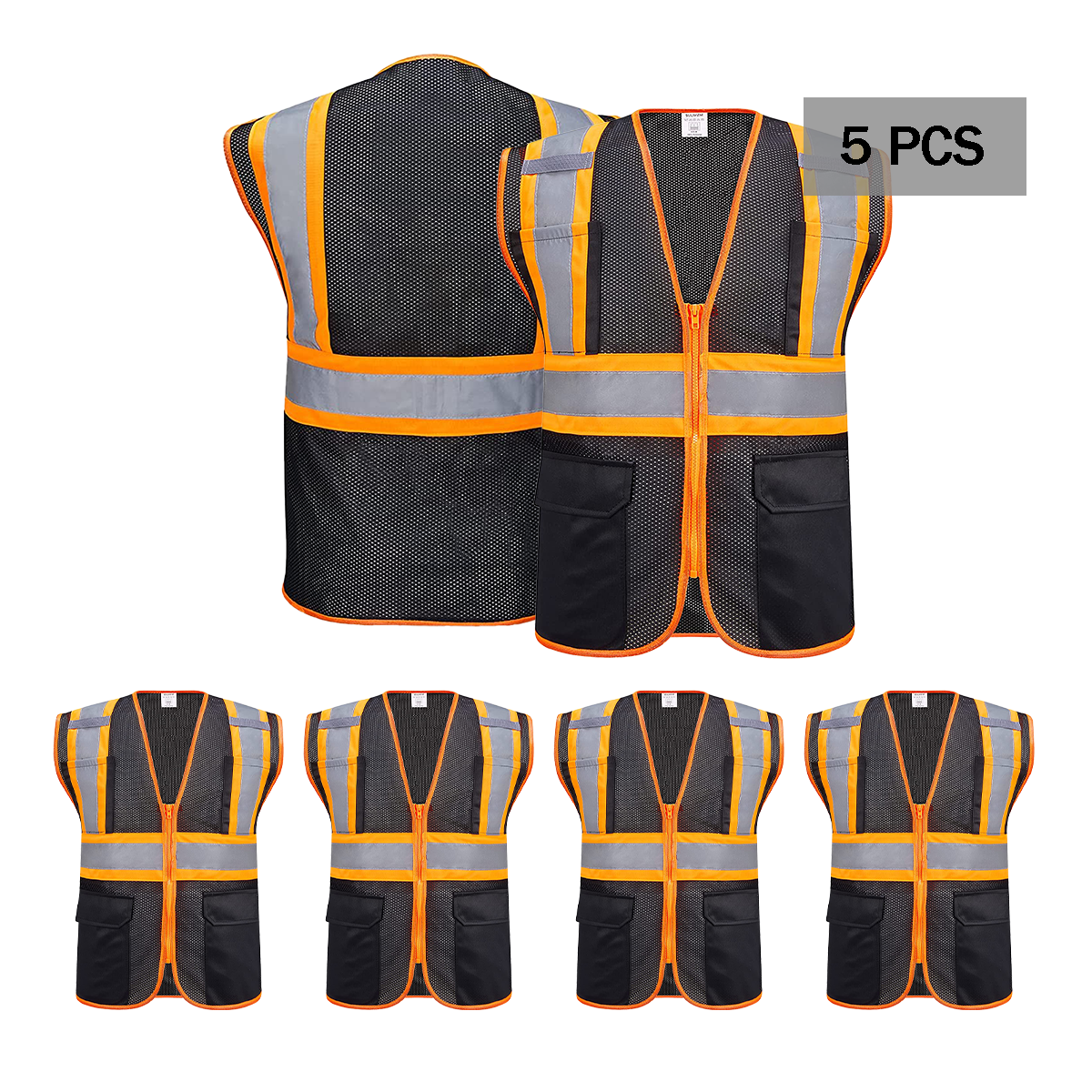 5 pack custom safety vest