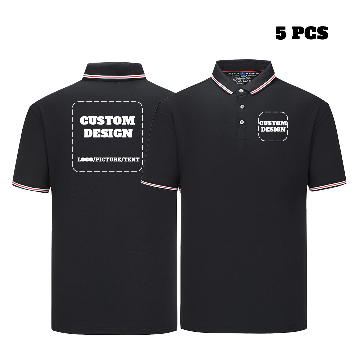 custom polo shirt black