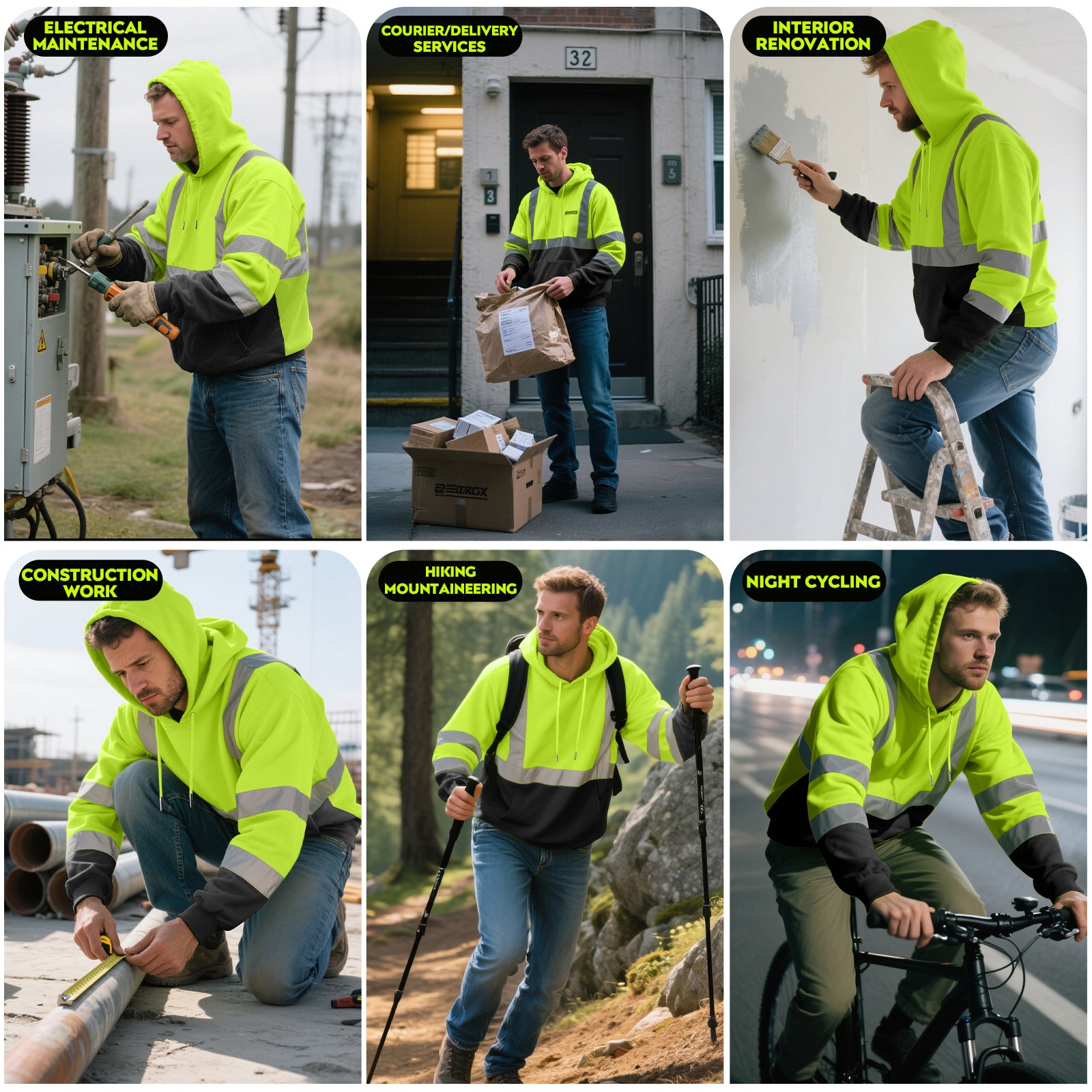 Multi-pocket safety jackets with logo for company