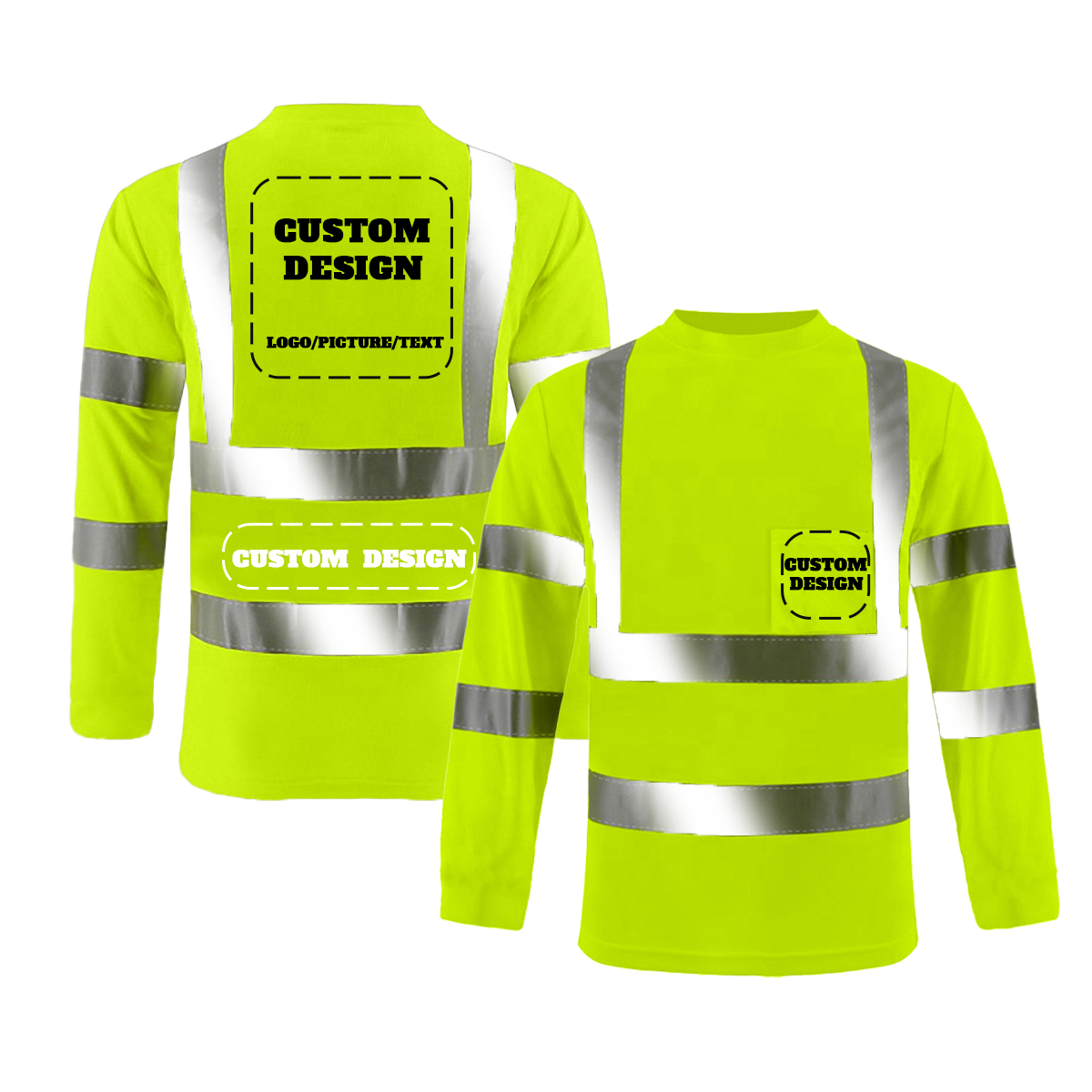 custom class 3 safety t shirt yellow