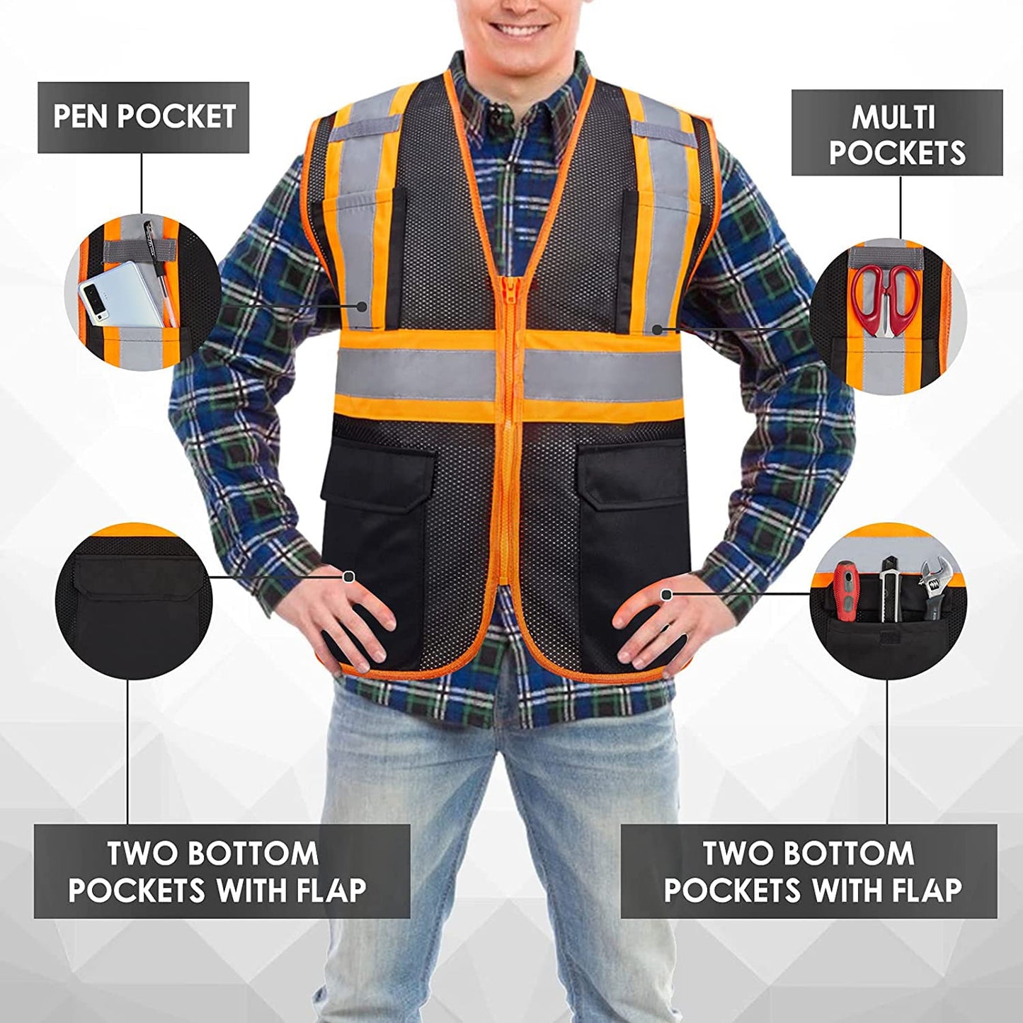 custom hi zis vest with multi pockets