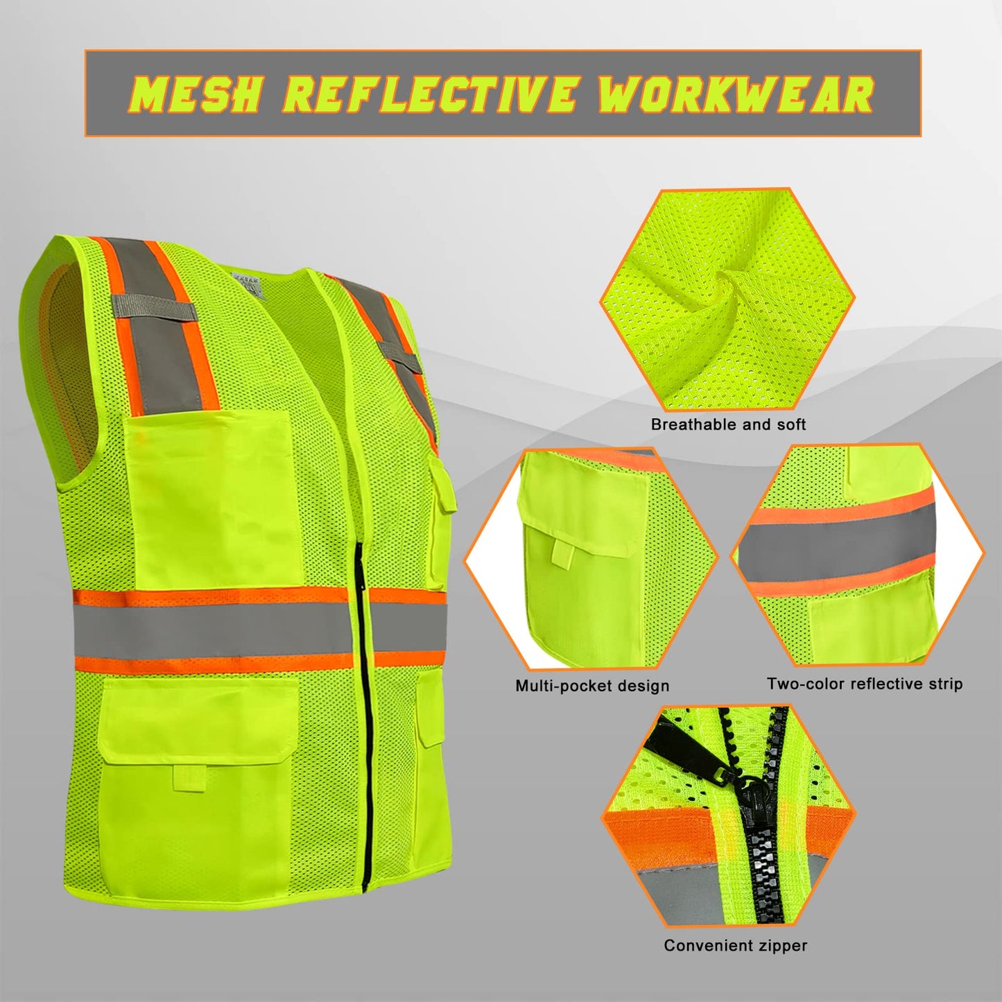 Custom MESH REFLECTIVE WORKWEAR