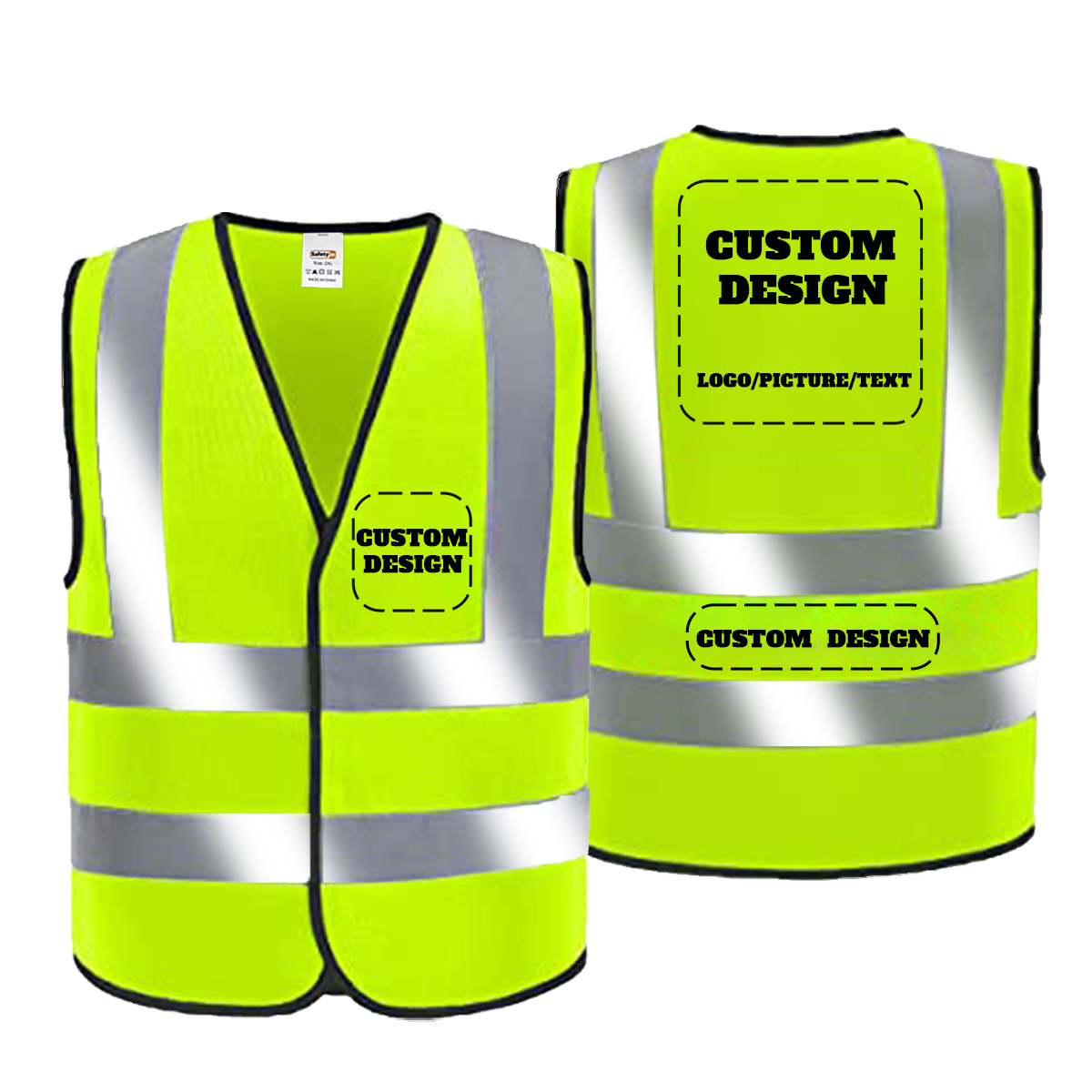 custom safety vest yellow