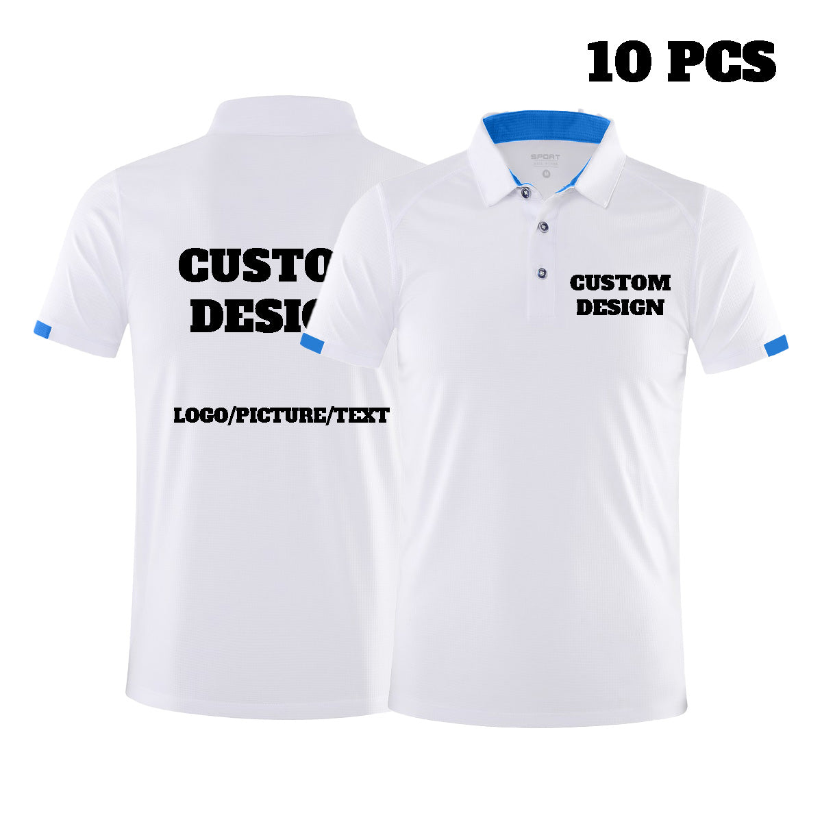 Custom Polo Shirt Personalized Men' Work Utility Quick-Dry Athletic Short Sleeve Print Your Own Design Shirt