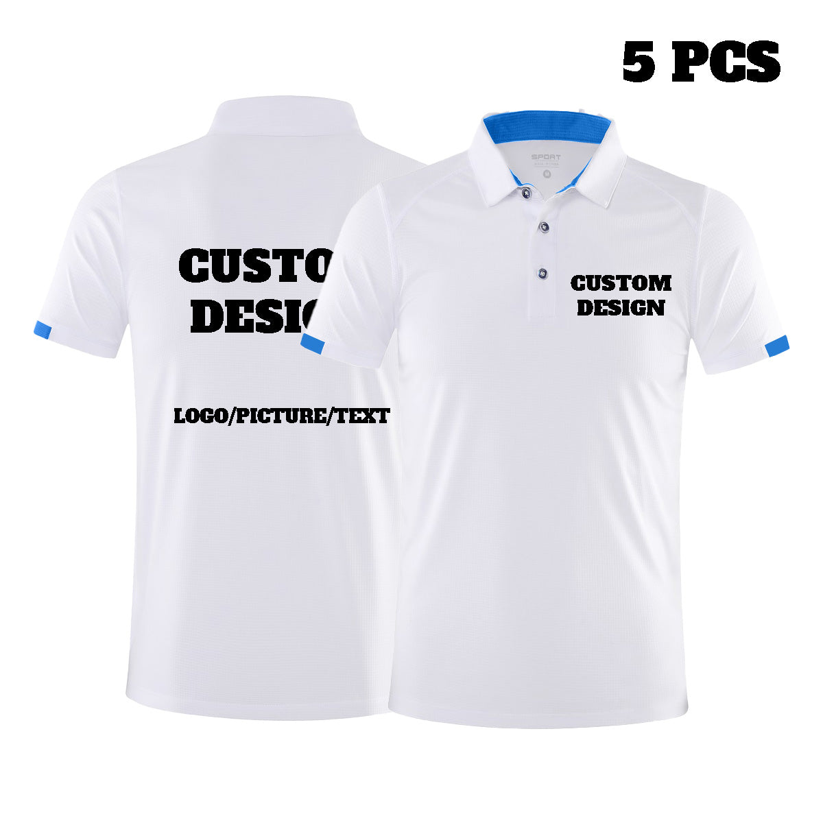 Custom Polo Shirt Personalized Men' Work Utility Quick-Dry Athletic Short Sleeve Print Your Own Design Shirt