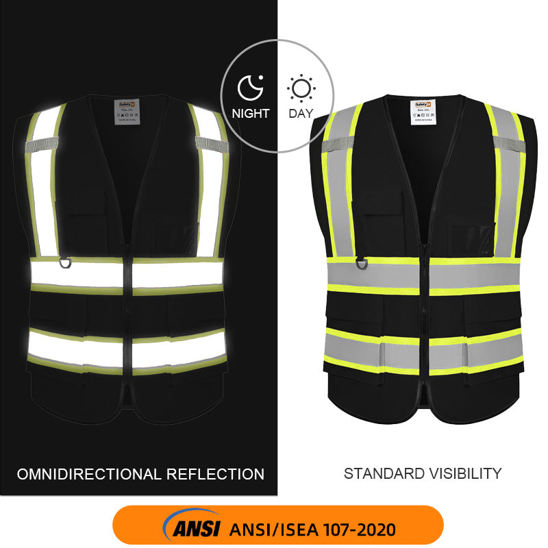 black safety vest customizable
