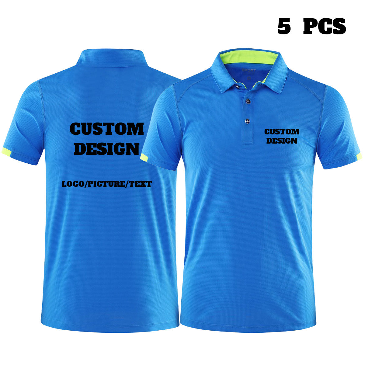 Custom Polo Shirt Personalized Men' Work Utility Quick-Dry Athletic Short Sleeve Print Your Own Design Shirt