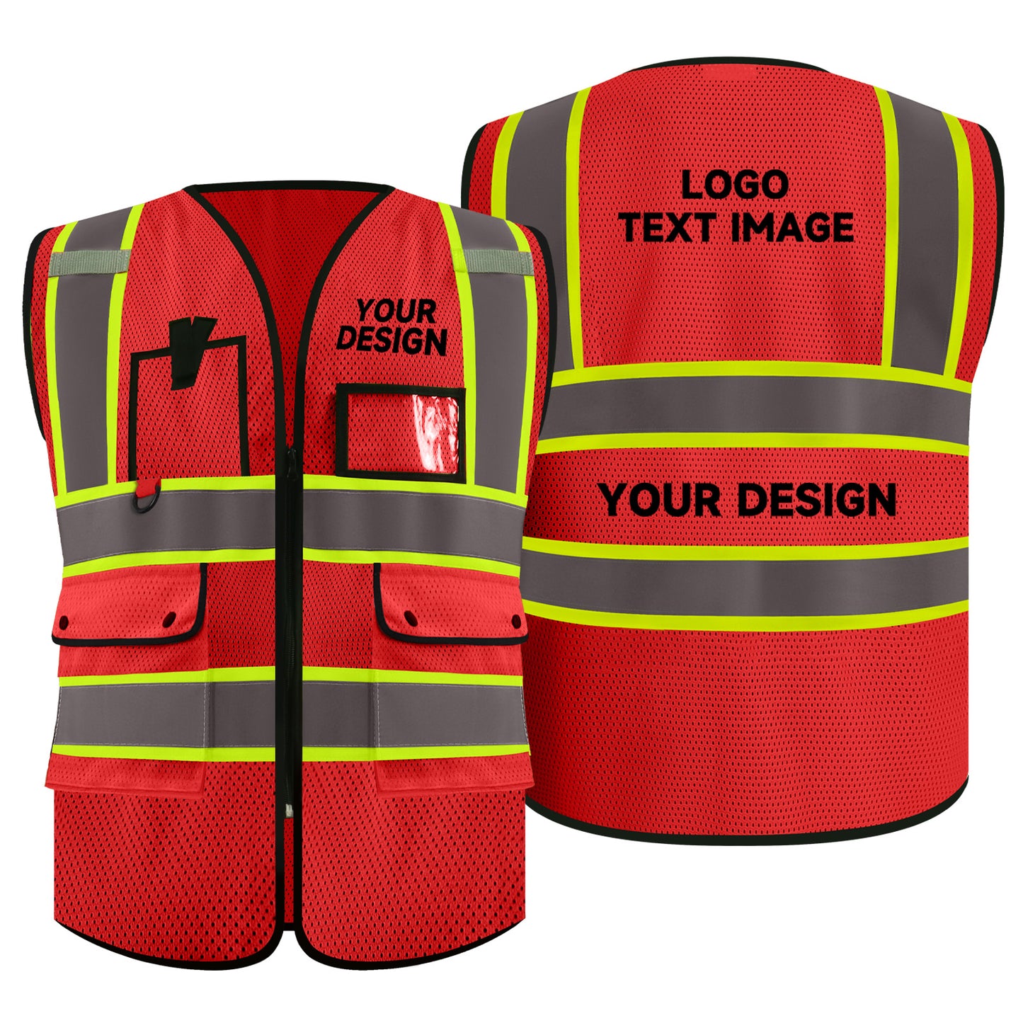 red safety vest with logo custom owner design construction vest custom custom logo safety vests