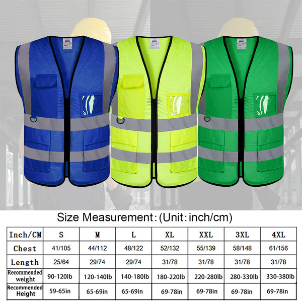 Custom Mesh Safety Vest Customized Logo Class 2 High Visibility Reflective Vest with 5 Pockets Construction Workwear
