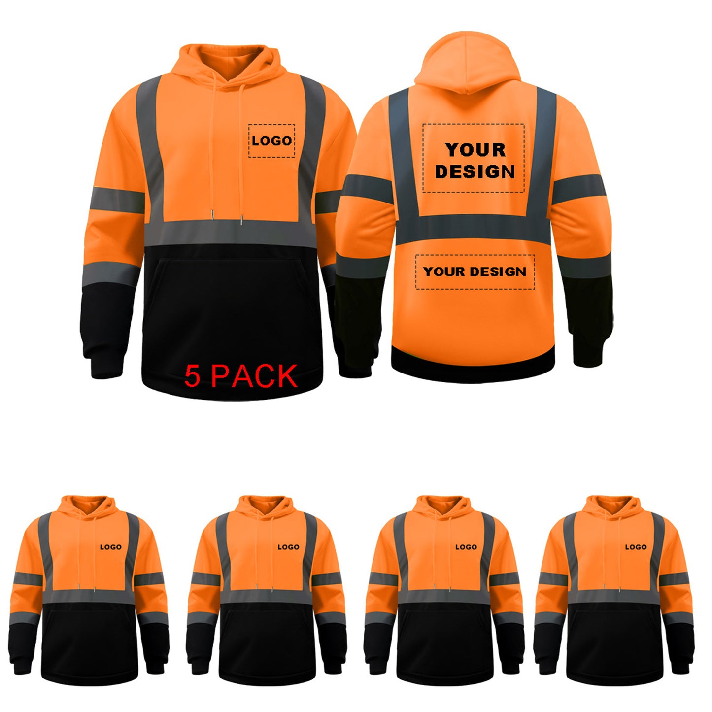 custom orange safety shirt with logo hi vis jacket reflective shirt