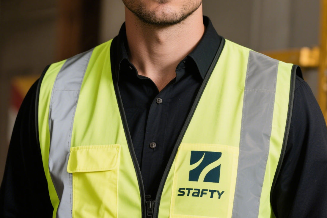 men’s safety vest with pockets and logo
