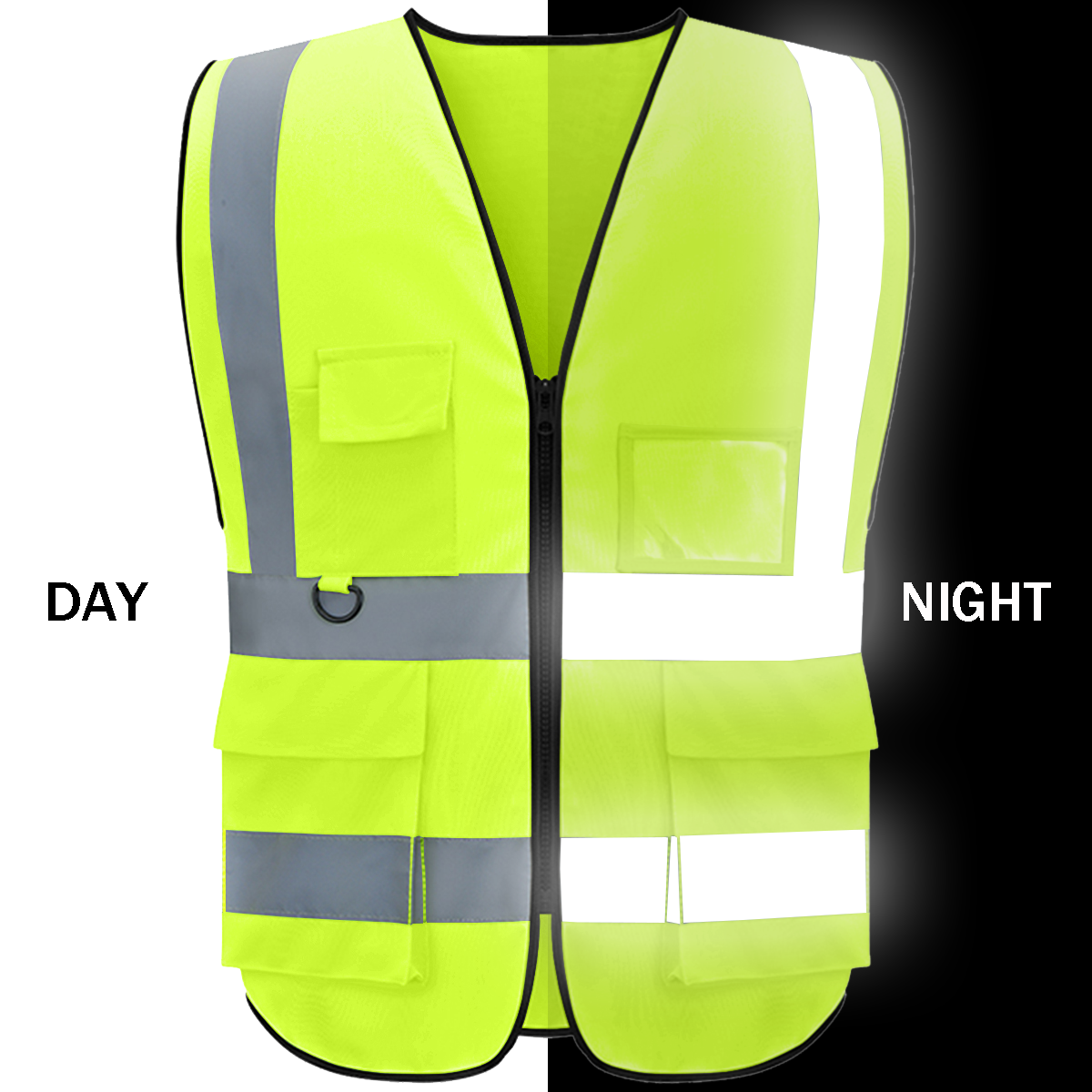 custom reflective vest in night