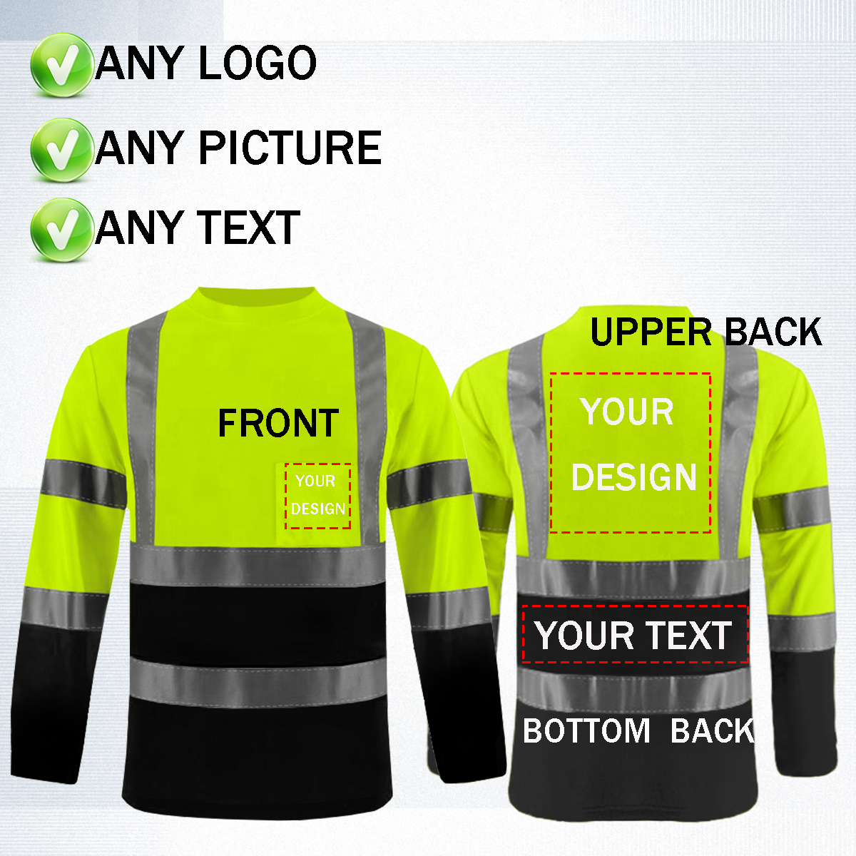 personality custom printed safety vest with company logo