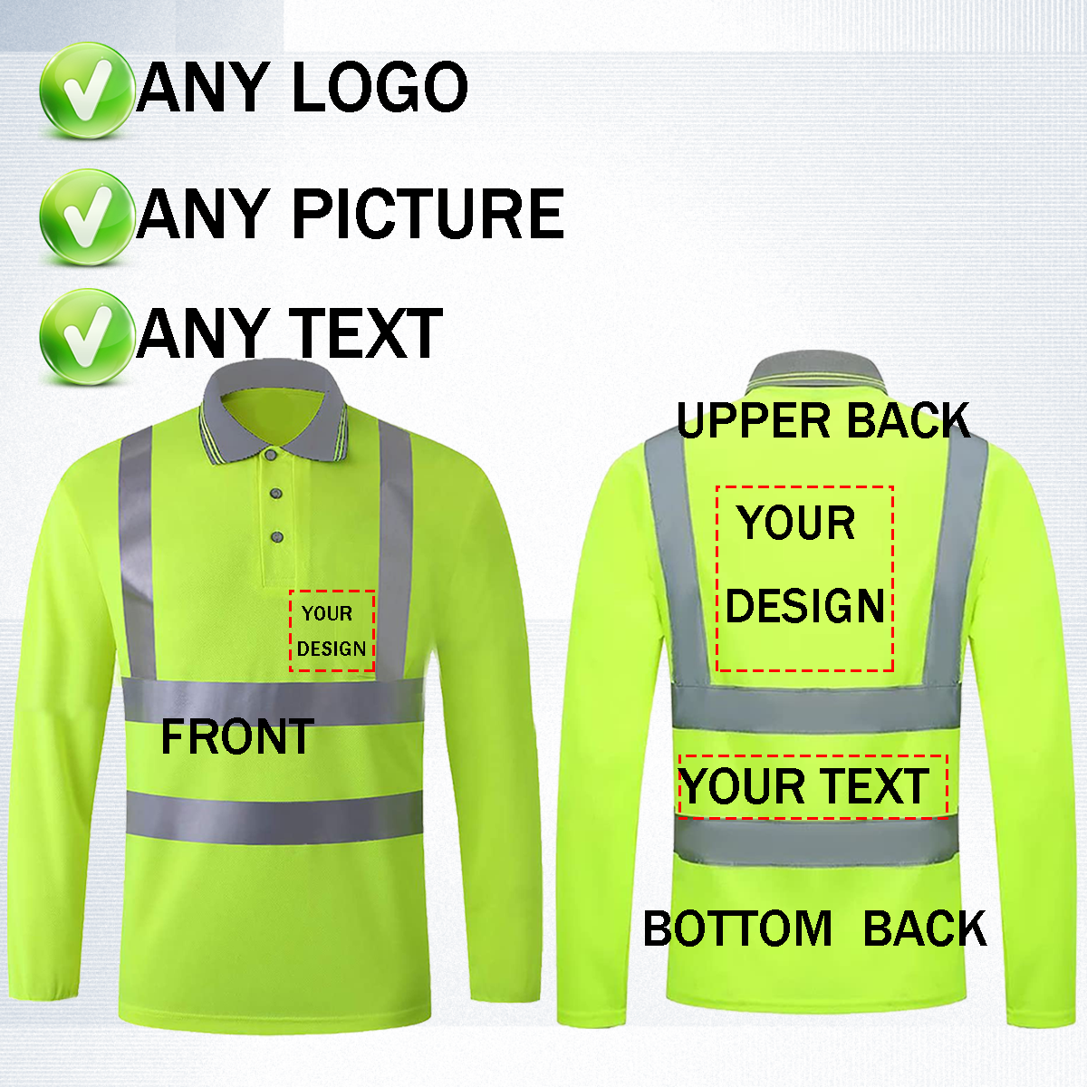 custom your logo safety polo shirt