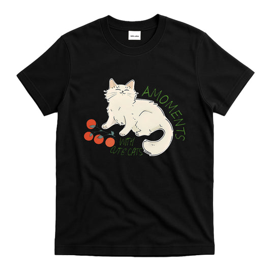 Adorable White Cat 'Moments With Cute Cats' Graphic Tee - Cozy Cat Lover T-Shirt