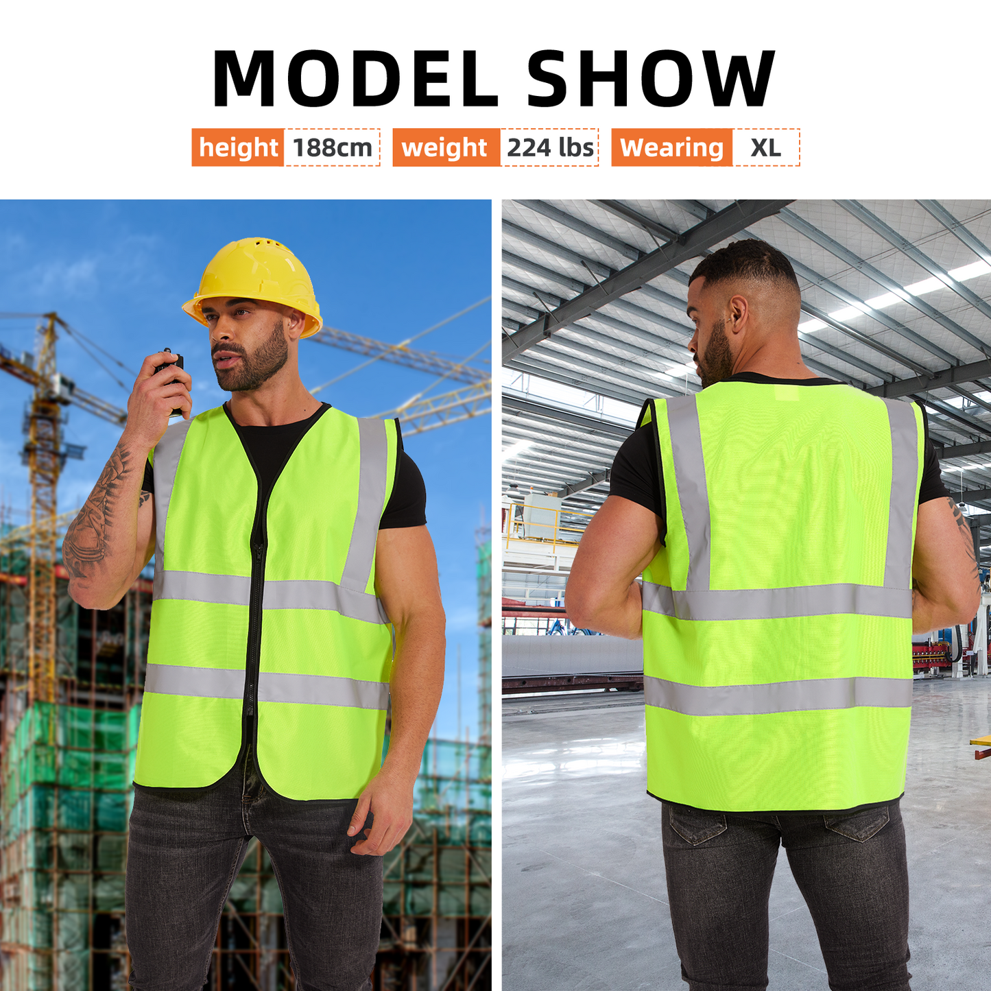 yellow safety vest model show