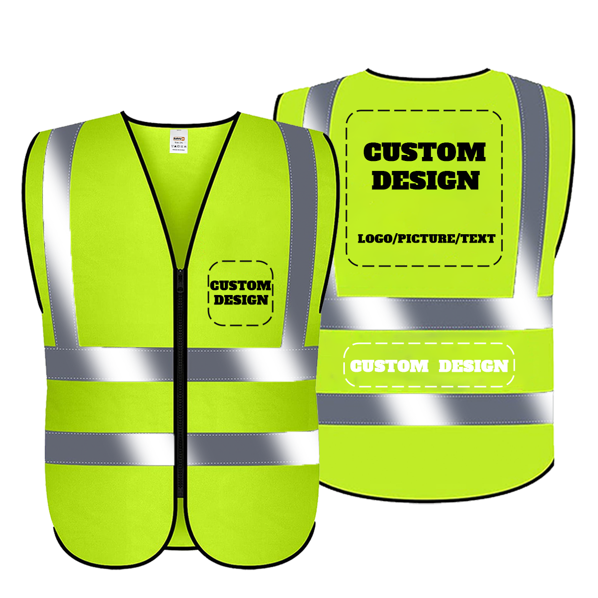 custom safety vest yellow