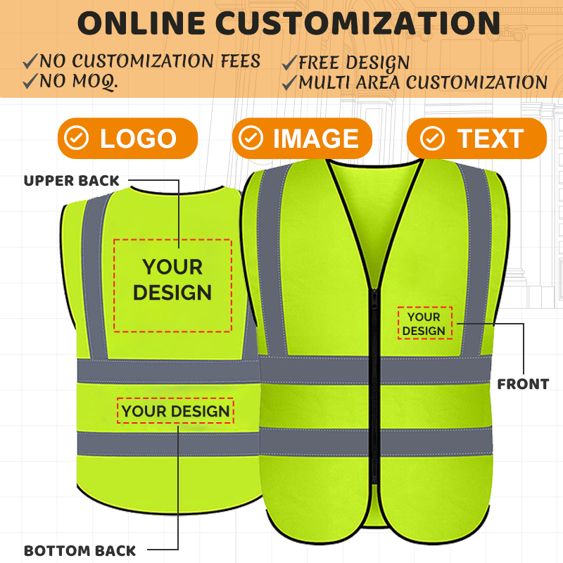 online custom safety vest with logo/lmage/text