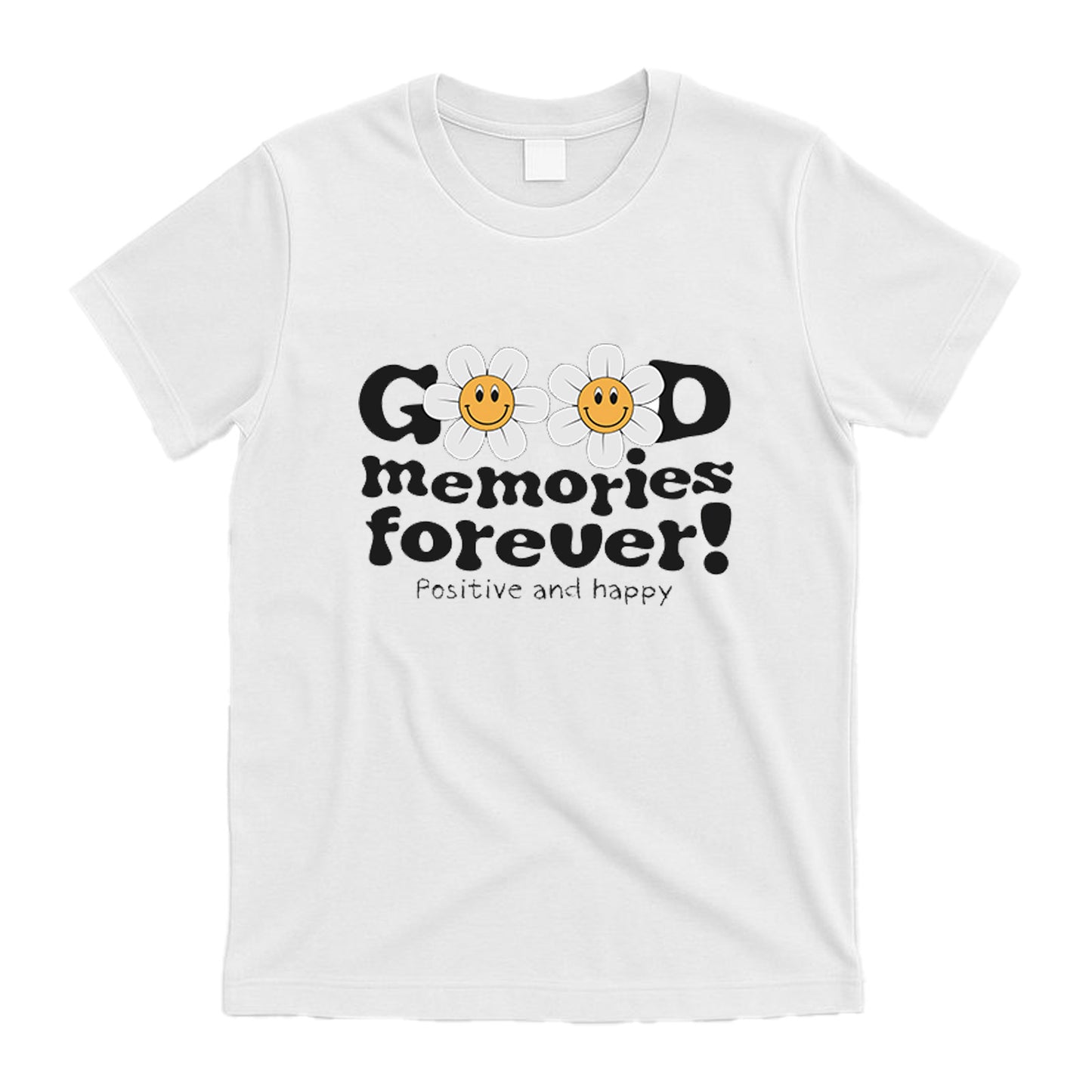 Camiseta gráfica vintage Daisy (blanco y negro) – Camiseta informal «HOME &amp; Flowers» de la Quinta Avenida de Nueva York