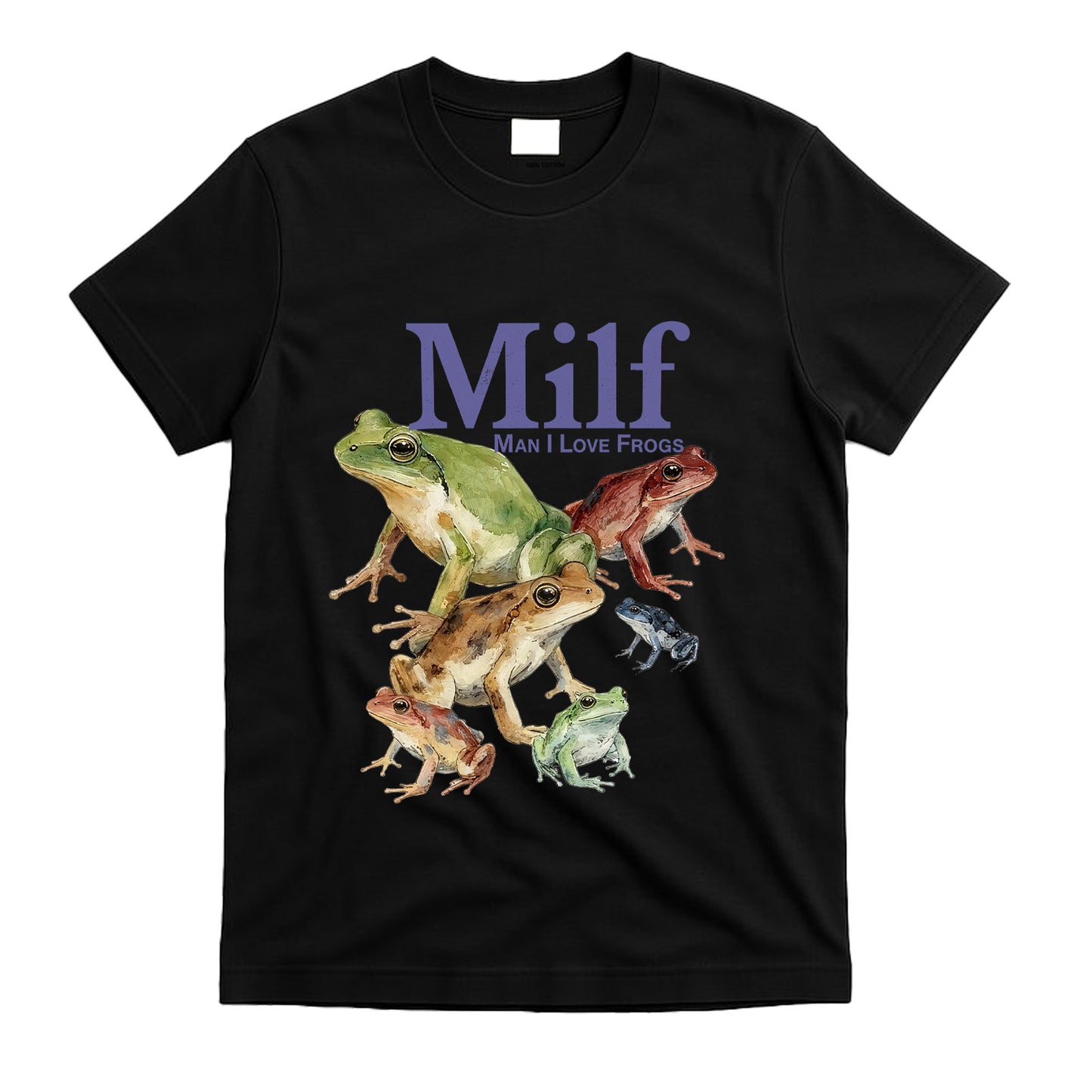 Funny 'Man I Love Frogs' (MILF) Pun T-Shirt - Frog Lover Graphic Tee