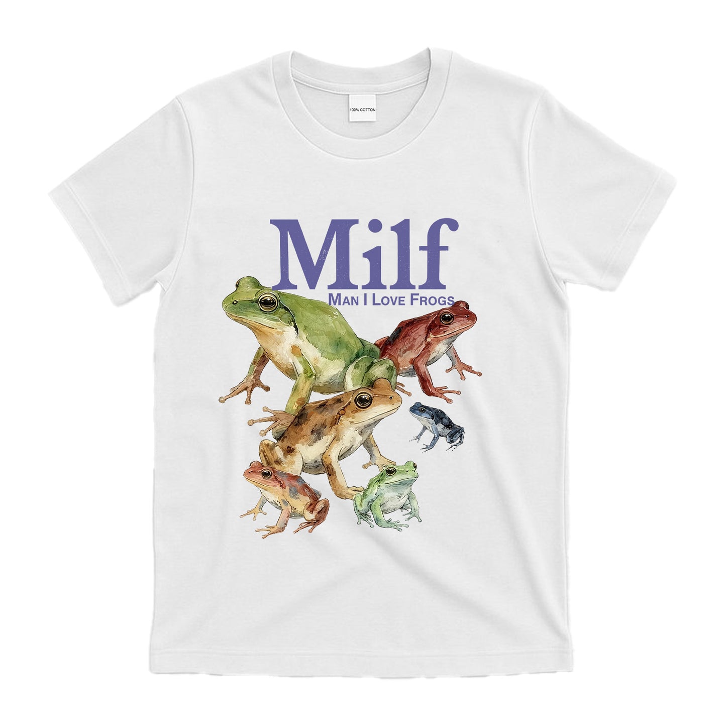 Funny 'Man I Love Frogs' (MILF) Pun T-Shirt - Frog Lover Graphic Tee