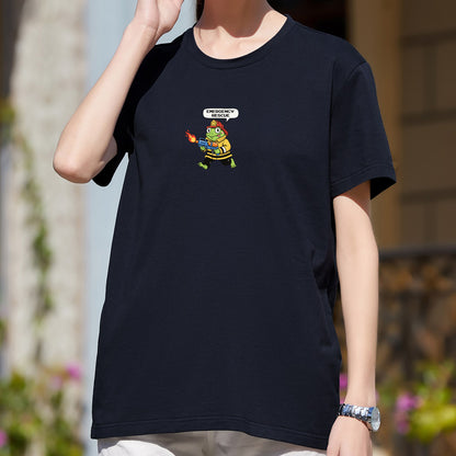 Lustiges T-Shirt mit Frosch-Feuerwehr- und Rettungsmotiv – Niedliches Freizeit-Shirt für jeden Tag